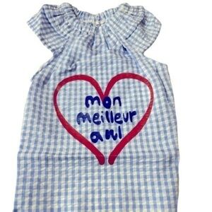 Momo the Yorkie Pet apparel dress blue checkered L